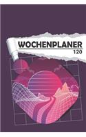 Wochenplaner mit abstrakter Neon Landschaft: Eleganter Terminplaner I DIN A5 I 120 Seiten I Undatiert I Wochenkalender I Organizer für Schule, Uni und Büro(1 Kunstvolle Wochenplaner)