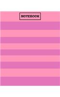 Wide Ruled Composition Notebook: Horizontal Stripe "PINK PASSION V2" for School and College for Writing and Notes