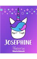 Josephine Sketchbook: Cute Unicorn Personalized First Name Sketch Book for Drawing, Sketching, Journaling, Doodling and Making Notes. Pink and Trendy, Fun and Fantasy Sta