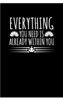 Everything You Need Is Already Within You: Composition Notebook Writing Journal 6" x 9" 0 Pages. Journal Notebook for Note Taking, Diary, Journaling, Gratitude and Reminder for Girls, Women a