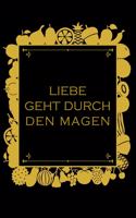 Liebe geht durch den Magen: Rezepte-Buch Kochbuch liniert DinA 5 zum Notieren eigener Rezepte und Lieblings-Gerichte für Köchinnen und Köche