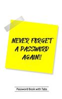 Password Book with Tabs