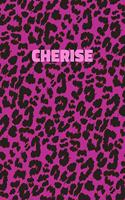 Cherise: Personalized Pink Leopard Print Notebook (Animal Skin Pattern). College Ruled (Lined) Journal for Notes, Diary, Journaling. Wild Cat Theme Design wi