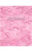 My Journal: 8 x 10 Shabby Chic Pink Lined Journal