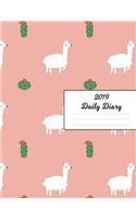 2019 Daily Diary: Pink Llama Journal Cover January 2019 - December 2019 Plan Weeks, Set Goals & Get Things Done Datebook Calendar Schedule