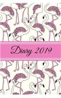 Diary 2019: Pink Flamingos Patterns