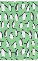 Bullet Journal Penguins in Snow Winter Pattern - Green