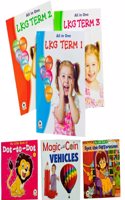 All in One LKG Book| Set of 3 Terms Book with 3 activities book | 240 LKG Work sheet Activites with 96 fun activites | Preschool Learning for Thymes,Stories,Alphabet,Numbers,GK,EVS,Colours and Writing Workbook|3-5 Years|Covers CBSE and State Board