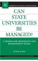 Can State Universities Be Managed?