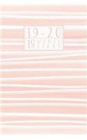 19 - 20: 18 Month Diary Journal Academic Student Planner Week to View on 2 Pages WO2P Personal Horizontal - Striped Peach