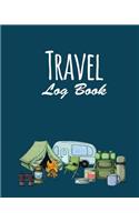 Travel Log Book: Teal Outdoor Camping Journal Travel Activity Planner Notebook - RV Logbook Hiking Checklist Keepsake Memories For Kids Boys Girls Adults Family- 8x1