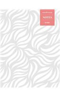 Cornell System Notes 110 Pages: Vintage Floral Notebook for Professionals and Students, Teachers and Writers - Light Grey Leaves Pattern with Salmon Pink Tag