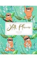 2020 2021 15 Months Lazy Sloth Daily Planner: Academic Hourly Organizer In 15 Minute Interval; Appointment Calendar With Address Book, Password Log & Note Section; Monthly & Weekly Goals Journal