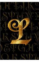 L: 6 x 9 Personalized Monogram Initial L Matte Paperback Notebook Journal Diary 120 Pages (60 sheets) Wide-Ruled Blank Lined Women And Girls