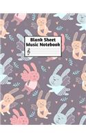 Blank Sheet Music Notebook: Easy Blank Staff Manuscript Book Large 8.5 X 11 Inches Musician Paper Wide 12 Staves Per Page for Piano, Flute, Violin, Guitar, Trumpet, Drums, Cell