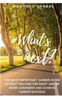 What's next?: The most important career guide to help you find the right job, be more confident, and achieve career success.