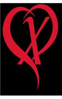 Monogram Initial Letter X Adorable Heart Red and Black: : In My Heart letter initial Personalized Name Letter X, Cute funny gift for Girlfriend Boyfriend Women Wife Husband Teens Students Girls for Home S