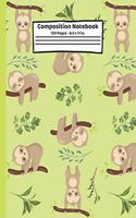 Sloth Composition Notebook: Sloth Gifts, Paperback Blank Wide Ruled Lined Paper 8.5" x 11" Sloth Journals for School