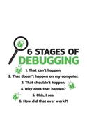 Programmer Notebook: 6 Stages of Debugging Notebook / 6x9 Inches / 120 sites / Graph Paper