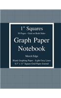 Graph Paper Notebook: 1 inch Squares: Grid on Both Sides No Borders Blank Graphing Paper Light Grey Lines 50 Pages 8.5" x 11" Square Grid Paper Journal: 1" Square Grids a