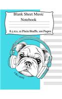 Blank Sheet Music Notebook: Music Manuscript Notebook, Staff Music Notebook, Blank Sheet Music Paper, Staff Paper Notebook for Writing Lyrics and Composing Music. 12 Large Stav