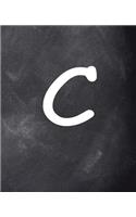 Monogram C School Composition Book Personalized Letter C Chalkboard 130 Pages