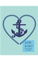 2019 2020 15 Months Anchor Navy Gratitude Journal Daily Planner: Academic Hourly Organizer in 15 Minute Interval; Appointment Calendar with Address Book; Monthly & Weekly Goals Diary with Quotes