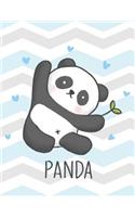 Panda: Hello Panda Cover and Lined Pages, Extra Large (8.5 X 11) Inches, 110 Pages, White Paper