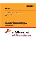 Role of Home Country Institutional Environment in International Strategy