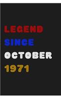 Legend Since October 1971 - Notebook Journal Birthday