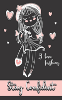 Daily Wellness Journal: Stay Confident - Beautiful girl in Black Pink Cover- Practice and Track Your Health, Sleep, Fitness Excersie, Food & Water Intake