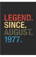 Legend Since August 1977: Graph Ruled Notebook - Journal for August Birthday Gift Idea