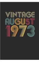 Vintage August 1973: Small Lined Notebook - Happy Birthday Gift or Happy Anniversary Gift Idea