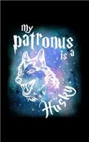 My Patronus Is A Husky: Music Journal For Recording Notes Of Songs Or To Use As A Music Notebook For Husky Lovers, Sled Dog Enthusiasts, Pet Owners And Magic Wizard Fans (5