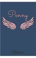 Penny Notebook: A beautiful personalized angel wings soft cover notebook with 100 lined pages in 6x9 inch format. Personal Diary Personalized Journal Customized Jou