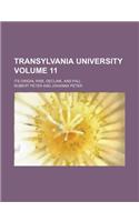 Transylvania University; Its Origin, Rise, Decline, and Fall Volume 11