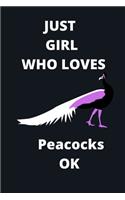 just girl who loves peacocks OK sketchbook