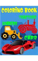 Coloring Book Cars Loaders Tractors