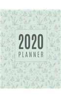 2020 Planner: Monthly and Weekly Calendar Organizer and Diary for Busy People and Plant Lovers - Large Horizontal 2020 Planner