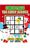 The First Sudoku Christmas for Kid: Easy to Medium and Fun Activity Early Learning Work with Christmas Coloring Pages ages 4-8, 8-12, 10-12