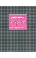Blank recipe books for Daughter