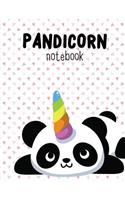 Pandicorn Notebook: Cute Panda Notebook Diary & Journal for Girls