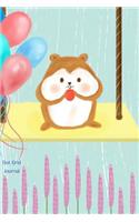 Dot Grid Journal: Watercolor Chipmunk Diary 6 X 9 Planner as Beginners for Sketching, Scribbling, Coloring for Girls and Primary Kids