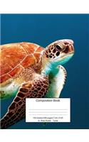 Composition Book 100 Sheets/200 Pages/7.44 X 9.69 In. Wide Ruled/ Turtle