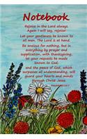 Notebook: Bible Verses Notebook - Philippians 4:4-7