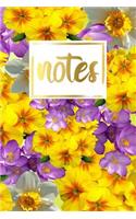 Notes: Flower Matte Cover Design Composition Notebook College Ruled Journal Daily and Planner for School Subjects, Writing Notes, Diaries