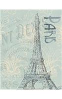 Paris France Eiffel Tower Notebook