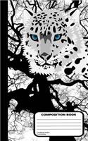Snow Leopard Unruled Composition Notebook 110 Blank Pages 5" x 8"