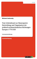 Vom Geheimbund zur Massenpartei. Entwicklung und Organisation der politisch-weltanschaulichen Richtungen Europas 1770-1930: Lernzusammenfassung