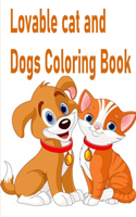 Lovable cat and Dogs Coloring Book